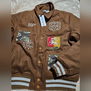NWT THRT Rick Ross Varsity Jacket Brown SZ SM